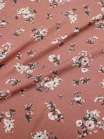 Креп-вискоза с эффектом жатости "Тонкое чувство" цв.розово-терракотовый, ш.1.36м, вискоза-100%