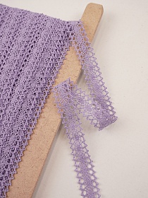 Кружево цв.сиреневый, ш.20мм, хлопок-90%, п/э-10%, рис.047/27