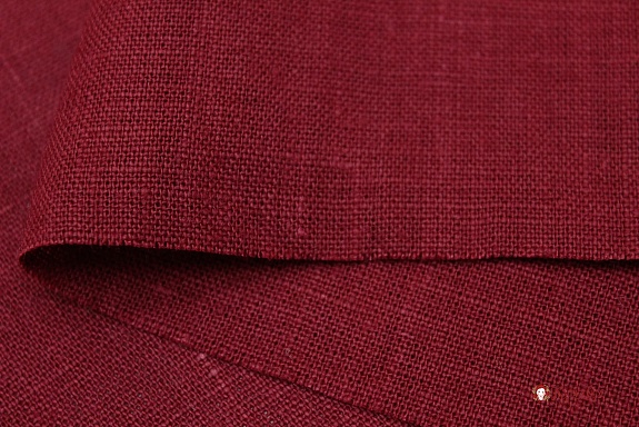Лен костюмный с эффектом мятости цв.Бордовый, ш.1.45м, лен-100%, 190гр/м.кв