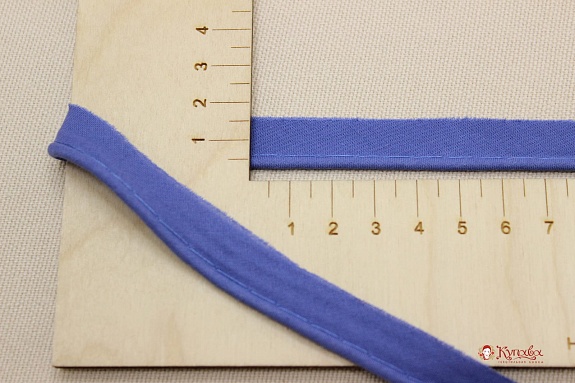 Кант отделочный цв.васильково-синий, ш.15мм/3мм, хлопок-100%