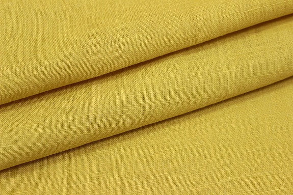 Лен костюмный с эффектом мятости цв.Винтажный горчично-желтый, ш.1.5м, лен-100%, 190гр/м.кв