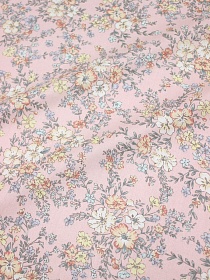Сатин "Цветочное лето" цв.розовый, ш.1.6м, хлопок-100%, 110гр/м.кв