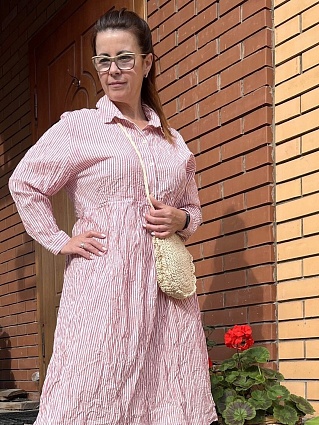 Платье-рубашка из вареного хлопка*