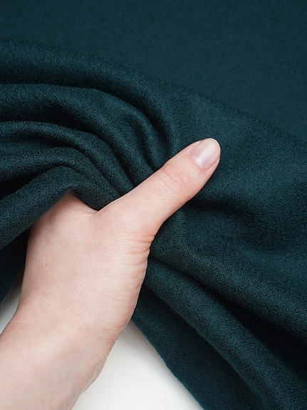 Сукно шапочное цв.Темный елово-зеленый, ш.1.55м, шерсть-83%, п/э-17%, 450гр/м.кв