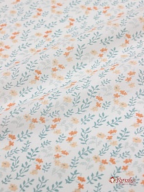 Перкаль "Летняя нежность" цв.оранжевый, ш.1.5м, хлопок-100%, 105гр/м.кв
