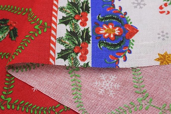 Рогожка "Новогоднее приключение" цв.красный, ш.1.5м, хлопок-100%, 160гр/м.кв