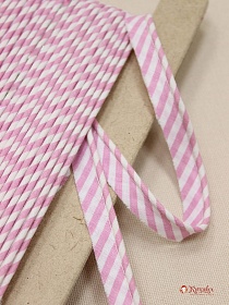 Кант отделочный (широкая полоска) цв.розовый, ш.15мм/3мм, хлопок-100%