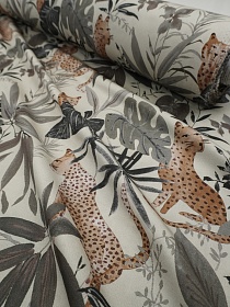 Плательная вискоза "Леопардовые джунгли", СОРТ2, ш.1.5м, вискоза-100%, 130гр/м.кв