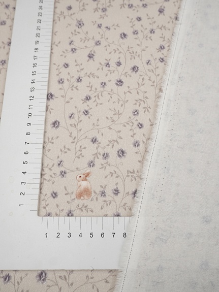 Хлопок Персик "Цветущий секрет" цв.серо-бежевый, ш.2.5м, хлопок-100%, 130гр/м.кв