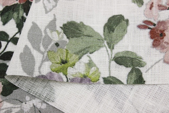 Лен костюмный Цифр.печать "Дикая роза", ш.1.5м, лен-100%, 190гр/м.кв