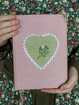 Обложка из теплого хлопка "Белый горох (2мм)"