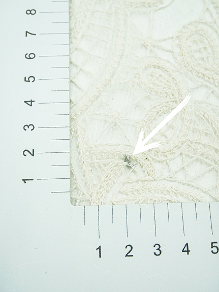 Кружевное полотно "Милада" (фестон с 2х ст.)  цв.кремовый, ш.1.3м, СОРТ2, хл-80%, нейлон-20%