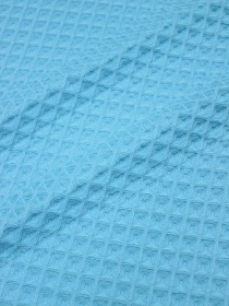 Вафельное премиум-полотно "Бохо" цв.бирюзовый, ш.1.5м, хлопок-100%, 240гр/м.кв