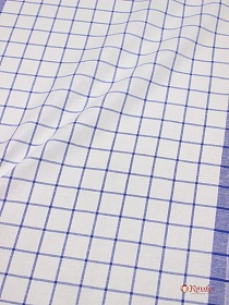Холст полотенечный "Синяя клетка", ш.0.5м, лен-30%, хлопок-70%, 140гр/м.кв В ОТРЕЗАХ