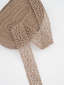 Кружево цв.песочно-коричневый, ш.27мм, хлопок-90%, п/э-10%, 10м, рис.101/9