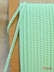 Кружево цв.яркая мята, ш.7мм, хлопок-90%, п/э-10%