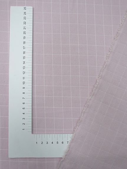 Пестрядь "Крупная клетка(20*18 мм) на пыльной розе", ш.1.40м, хлопок-95%, п/э-5%, 170 гр/м.кв
