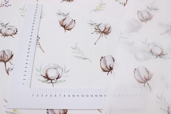 Муслин двухслойный "Облачко в коробочке", ш.1.5м, хлопок-100%, 100гр/м.кв