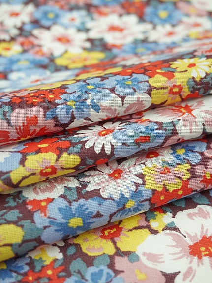 Мерный лоскут Ситец "Цветение лета", ш.0.8м, хлопок-100%, 85гр/м.кв