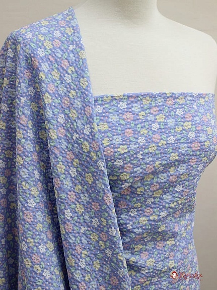 Импорт.хлопок Жатка "Полина" цв.голубой, ш.1.36м, хлопок-100%, 90гр/м.кв