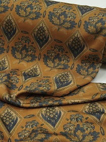 Штапель Премиум "Акмаль" цв.темная горчица, ш.1.5м, вискоза-100%, 125гр/м.кв