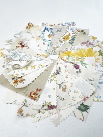 Комплект образцов "Сатин цветочный рисунок, 2,2-2,5м" №1