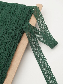 Кружево цв.хвойно-зеленый, ш.30мм, хлопок-90%, п/э-10%, рис.111/33