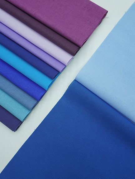 Набор тканей для рукоделия "Бязь однотонная: сине-фиолетовая гамма", 45*30 см, 12 шт