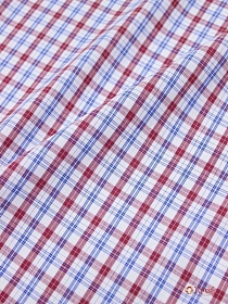 Ткань блузочно-сорочечная "Красно-сине-белая клетка", ВИД2, ш.1.5м, хлопок-100%, 125гр/м.кв