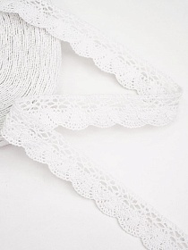 Кружево цв.белый, ш.19мм, хлопок-90%, п/э-10%, 10м, рис.110/1
