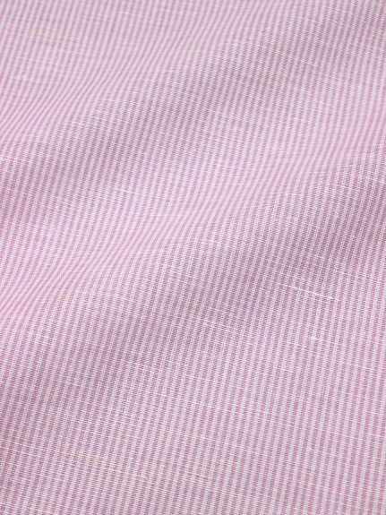 Полулен "Мелкая розовая полоска", ш.1.5м, лен-50%, хлопок-50%,135гр/м.кв