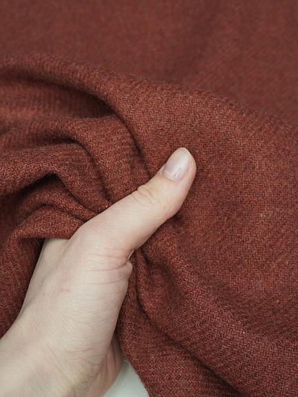 Шерсть пальтово-костюмная Твид цв.Темная терракота, ш.1.5м, шерсть-50%, п/э-50%, 380гр/м.кв