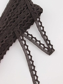 Кружево цв.темный шоколад, ш.10мм, хлопок-90%, п/э-10%, 10м, рис.075/10