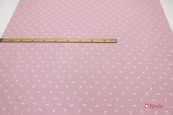 Теплый хлопок "Стрекозки на розовой дымке", ш.1.50м, хлопок-100%, 160гр/м.кв