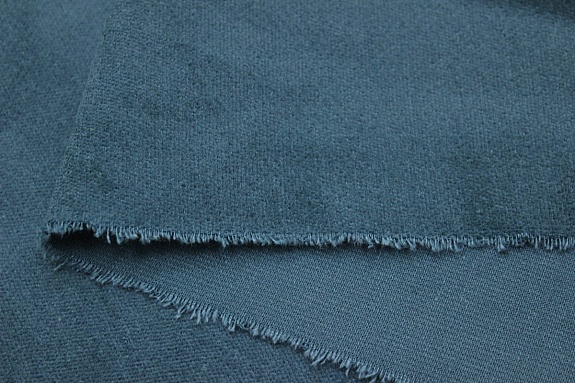 Бархат цв.Темная морская волна, ш.1.44м, хлопок-90%, лайкра-5%, п/э-5%, 280гр/м.кв