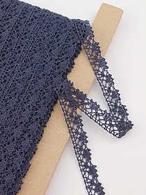 Кружево цв.темно-синий флер, ш.15мм, хлопок-90%, п/э-10%, рис.016/22