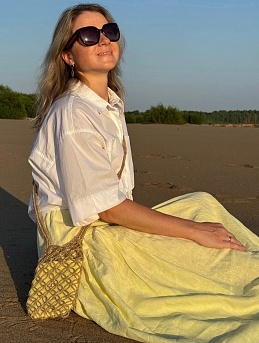 Юбка и подклад сумки из льна костюмного с эффектом мятости