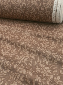 Муслин Премиум двухслойный гладкий "Осенняя меланхолия" цв.т.кофейный, ш.2.5м, хлопок-100%, 120гр/м.кв