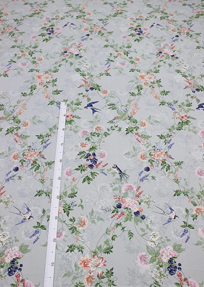 Поплин "Ласточки в саду", ш.2.2м, хлопок-100%, 105гр/м.кв
