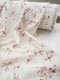 Лен с вискозой (Digital) "Цветочная трель", ш.1.35м, лен-70%, вискоза-30%, 180гр/м.кв