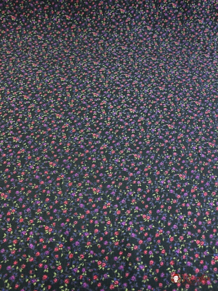 Штапель Премиум "Кукольная нежность" цв.черно-зеленый, ш.1.44м, вискоза-100%, 120гр/м.кв