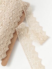 Кружево цв.суровый, ш.60мм, хлопок-100%, рис.198/3