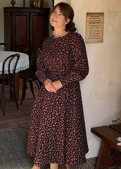 Платье из Плательного хлопка "Россыпь четырехлистников"