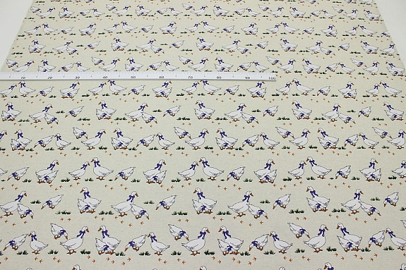 Полулен "Гуси" (на суровом), СОРТ2,  ш.1.5м, лен-30%, хлопок-70%, 147гр/м