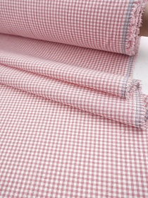 Вареный (стираный) хлопок "Мелкая клетка" цв.дымчатая роза, ш.2.5м, хлопок-100%, 105гр/м.кв