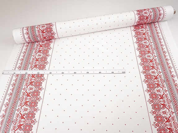 Рогожка "Вышивка - птицы", ш.1.5м, хлопок-100%, 165гр/м.кв