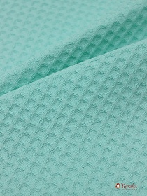 Вафельное премиум-полотно "Italy" цв.Мятно-бирюзовый, шир.1.48м,  хлопок-100%, 240гр/м.кв