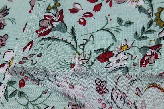 Штапель "Марисоль" цв.мятный, ш.1.43м, вискоза-100%, 90гр/м.кв