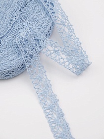 Кружево цв.небесно-голубая дымка, ш.20мм, хлопок-90%, п/э-10%, 10м, рис.15/20