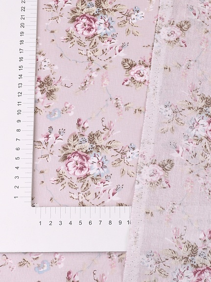 Ранфорс "Флори" цв.бл.сиренево-розовый, ш.2.4м, хлопок-100%, 115гр/м.кв 
